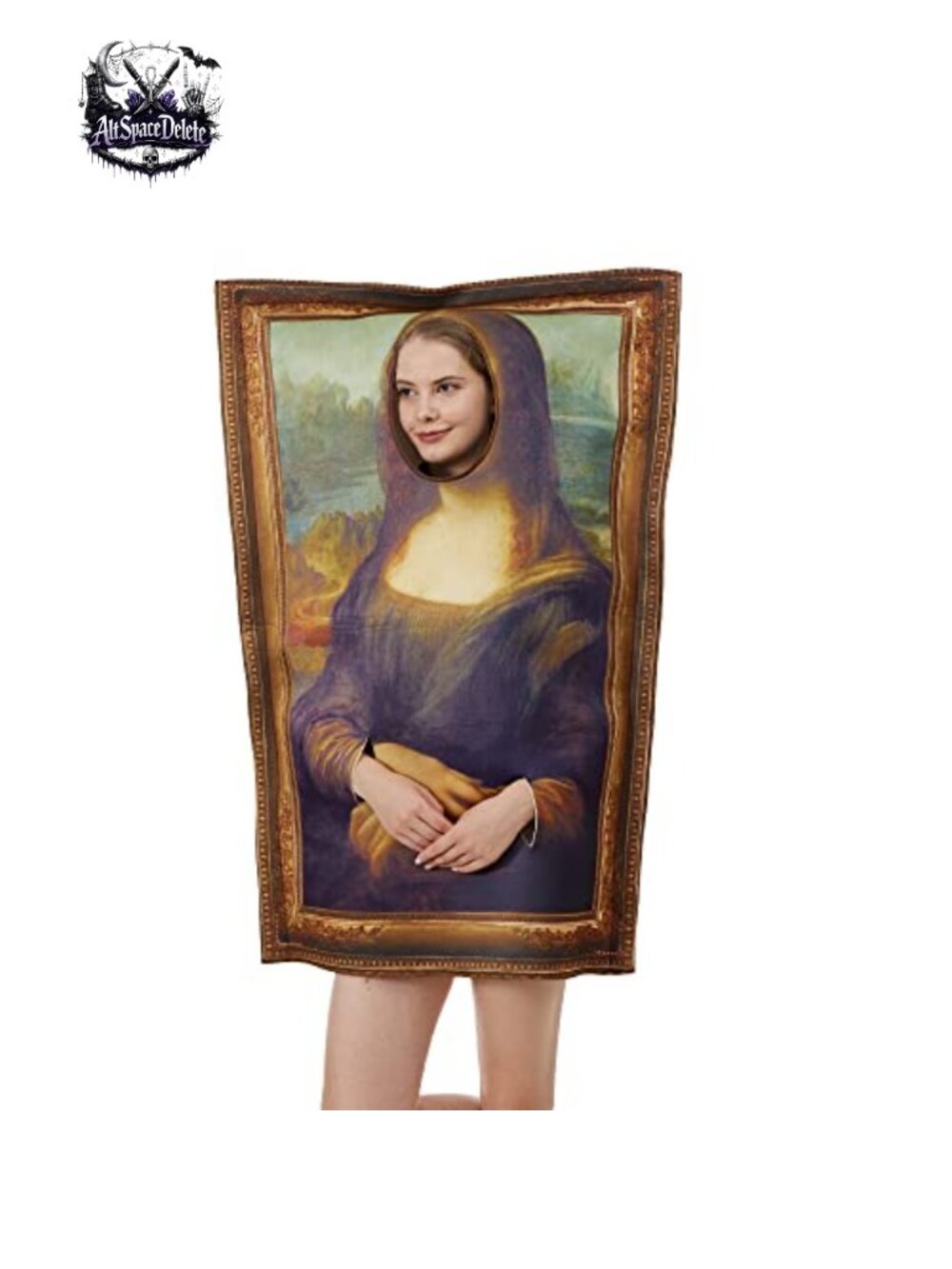 Famous Paintings Adult Costume Mona Lisa Dress Up Polyester